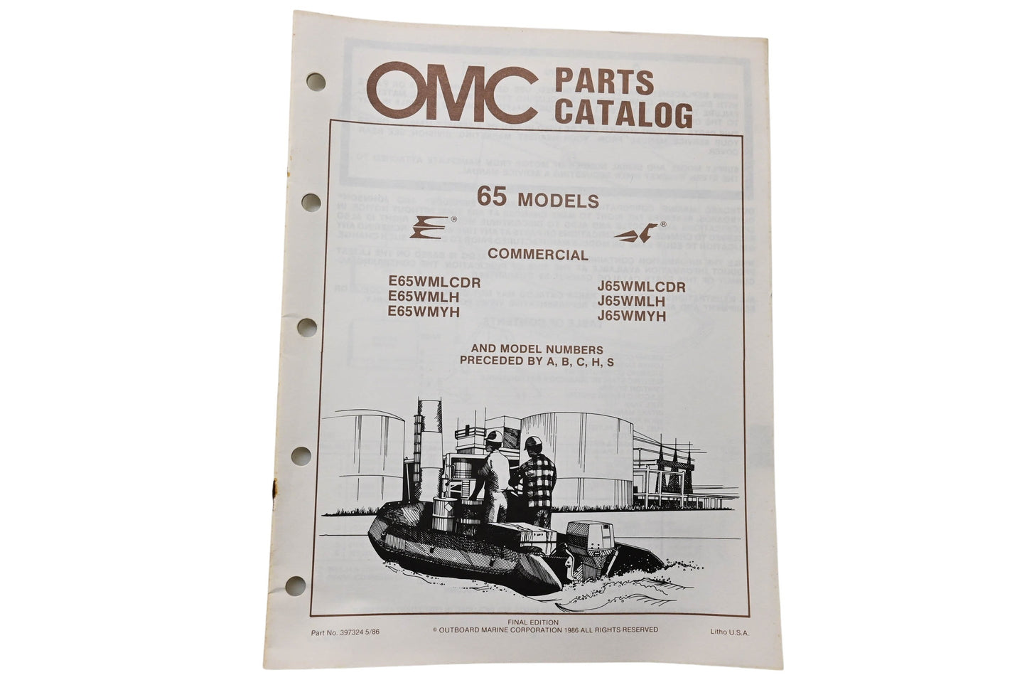 OMC 397324 Parts Catalog 65 Models 1986