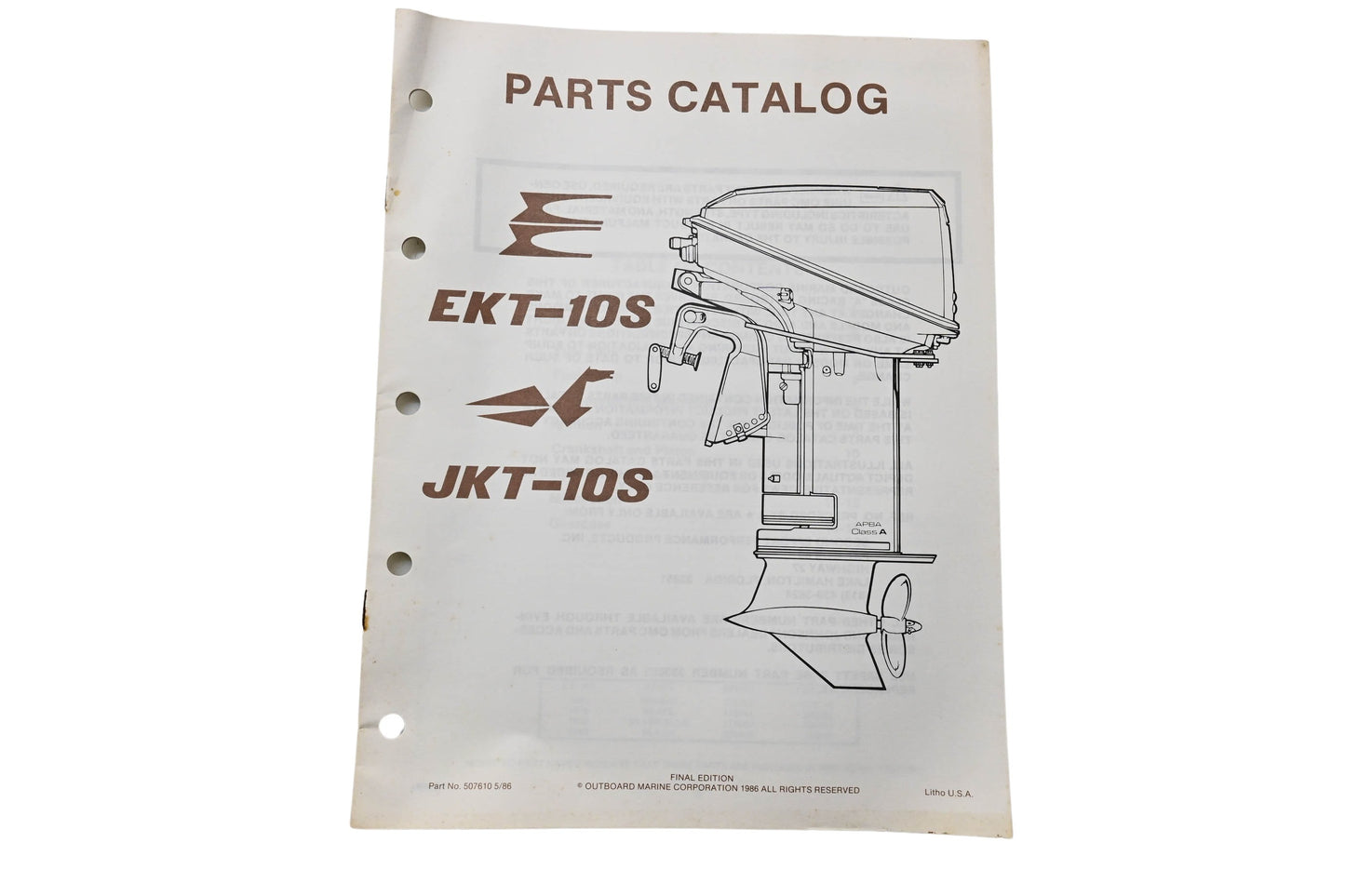 OMC 507610 Parts Catalog EKT-10S JKT-10S