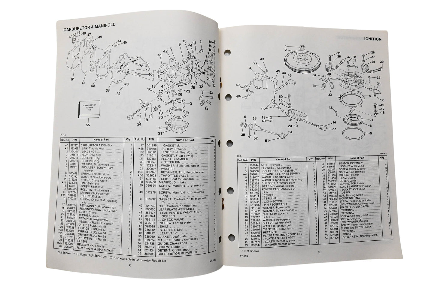 OMC 507610 Parts Catalog EKT-10S JKT-10S