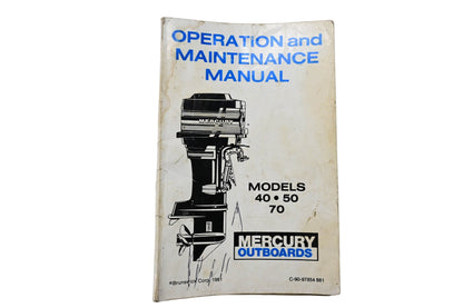 OEM Mercury C-90-97854 881 Operation & Maintenance Manual Models 40 50 70