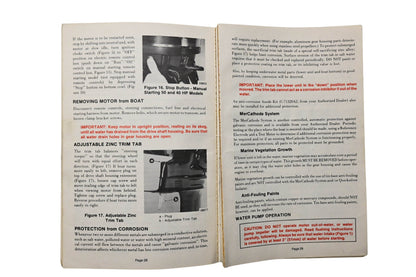 OEM Mercury C-90-97854 881 Operation & Maintenance Manual Models 40 50 70