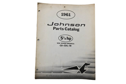 OMC 378458 1961 Johnson Parts Catalog 5.5hp Sea Horse Models