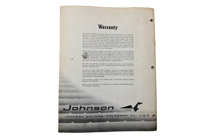 OMC 378458 1961 Johnson Parts Catalog 5.5hp Sea Horse Models