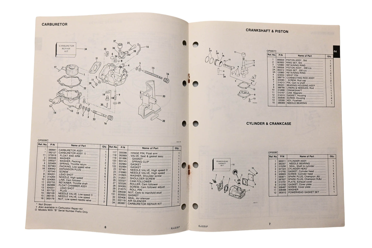 OMC 394645 Parts Catalog 2 Models 1983
