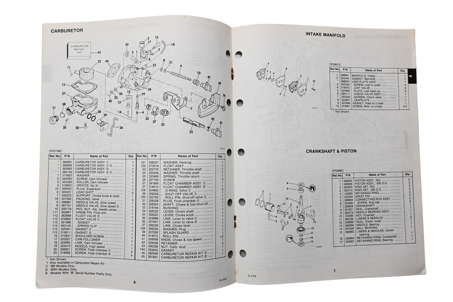 OMC 394646 Parts Catalog 4 Models 1983