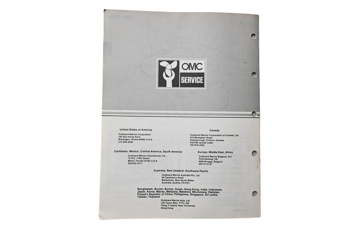 OMC 394647 Parts Catalog 4/4.5/5/6/8 Models 1983