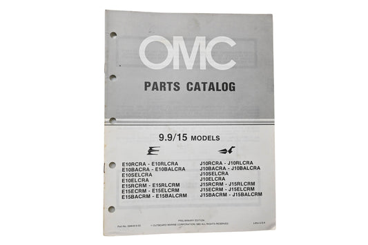 OMC 394649 Parts Catalog 9.9/15 Models 1983