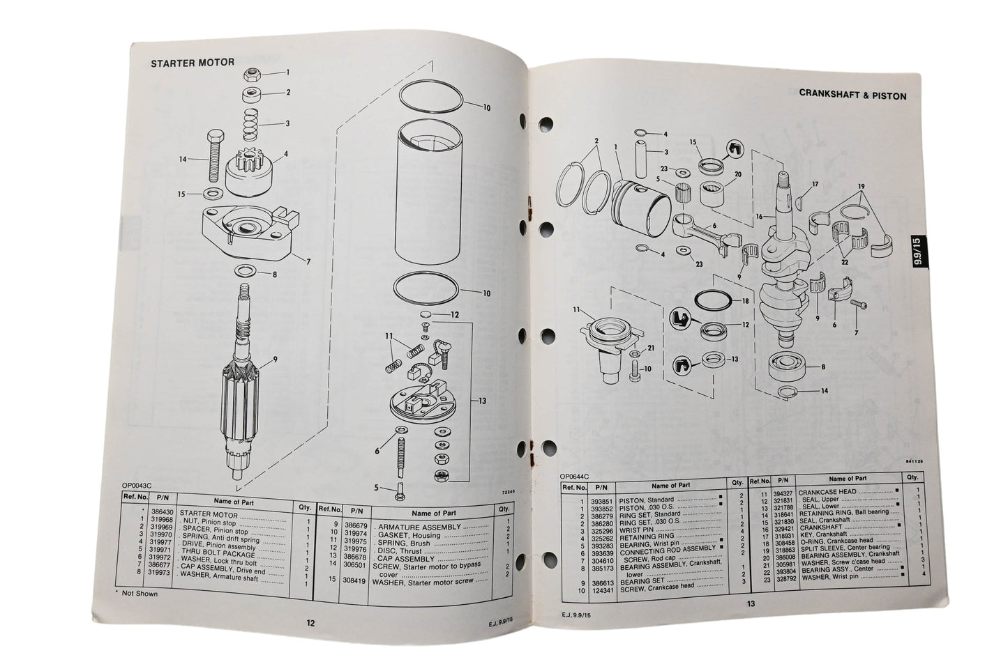 OMC 394649 Parts Catalog 9.9/15 Models 1983