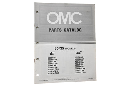 OMC 394651 Parts Catalog 30/35 Models 1983
