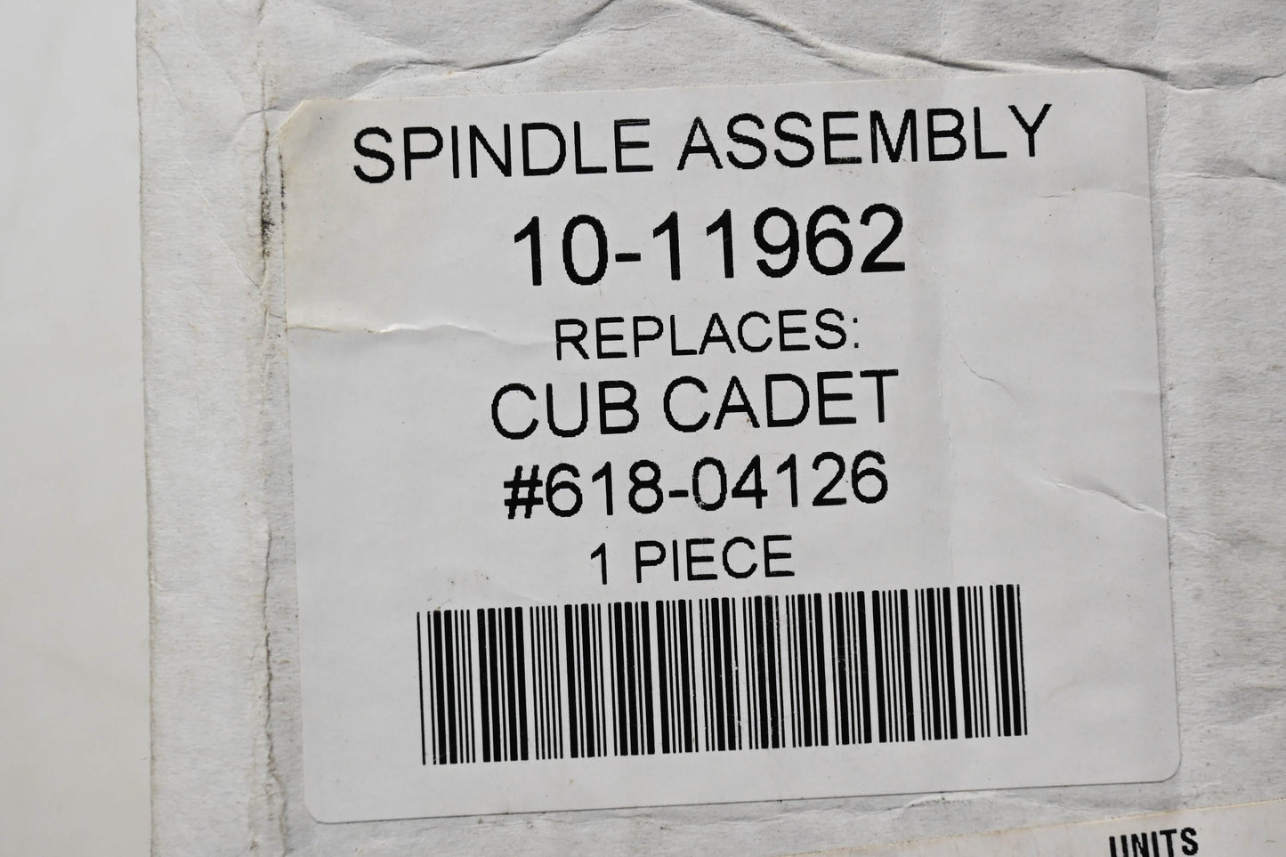 Rotary 10-11962, 618-04126 Spindle Assembly NOS