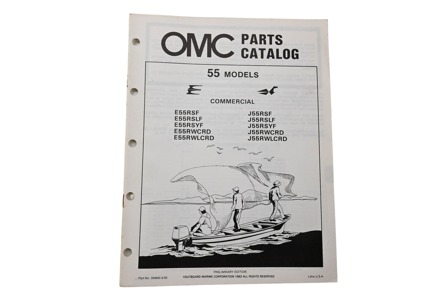 OMC 394665 Parts Catalog 55 Commercial Models 1983