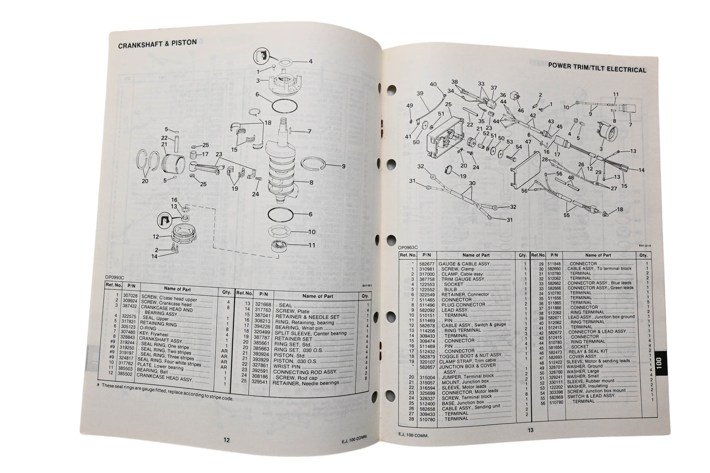 OMC 394658 Parts Catalog 100 Commercial Models 1983