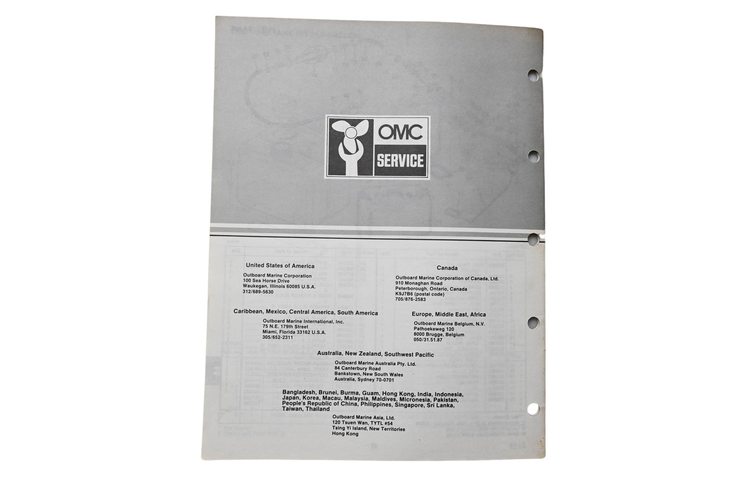 OMC 394654 Parts Catalog V-4 Commercial Models 1983