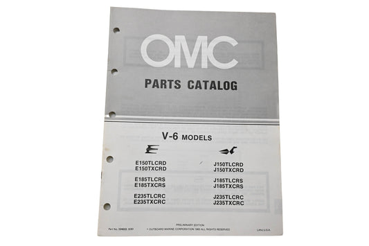 OMC 394655 Parts Catalog V-6 Models 1983