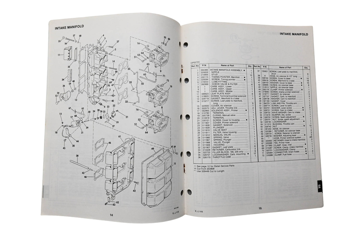 OMC 394655 Parts Catalog V-6 Models 1983