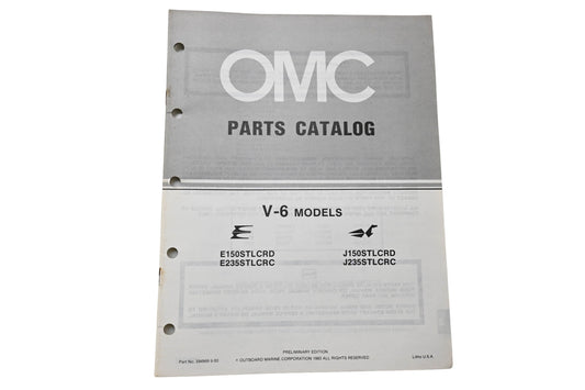 OMC 394969 Parts Catalog V-6 Models 1983