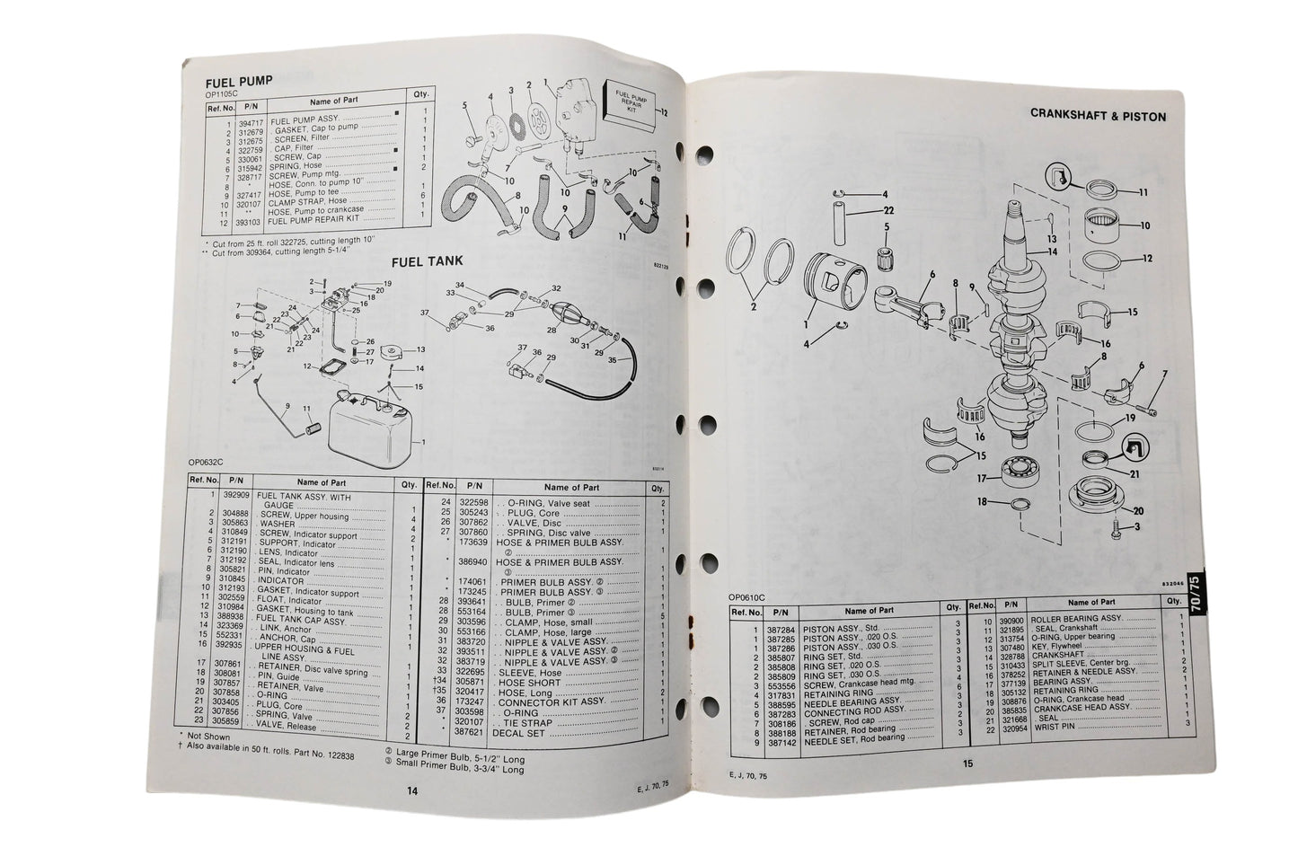 OMC 394653 Parts Catalog 70-75 Models 1983