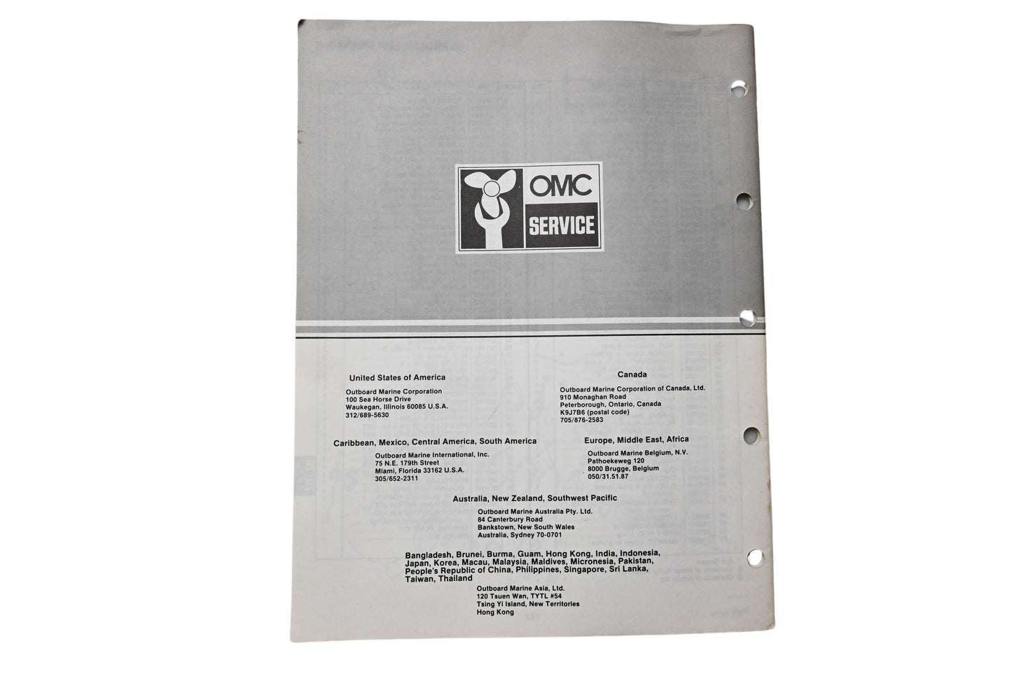 OMC 394653 Parts Catalog 70-75 Models 1983