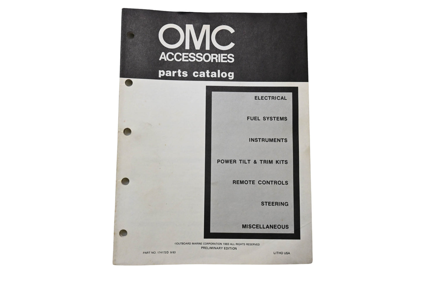 OMC 174172D Parts Catalog Accessories