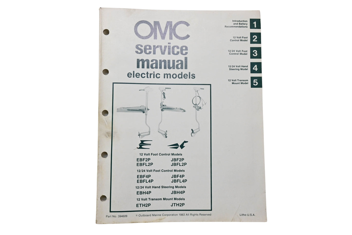 OMC 394609 Service Manual Electric Models