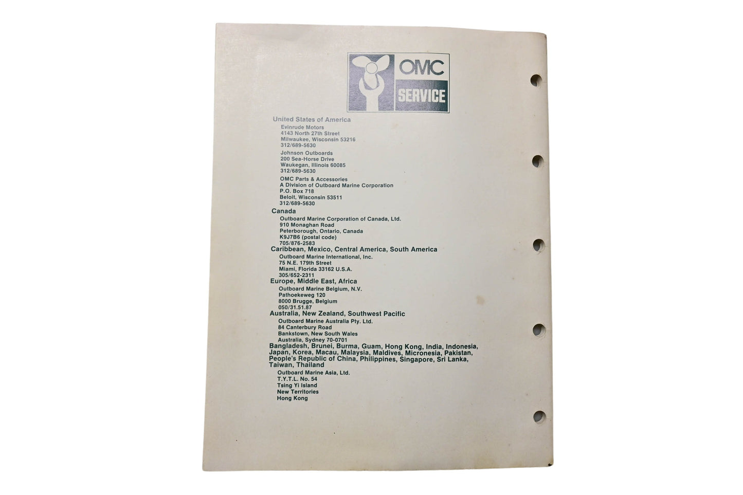 OMC 394609 Service Manual Electric Models