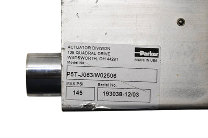 Parker P5T-J063/W02506, 193038-12/03 Guided Slide Cylinder NOS