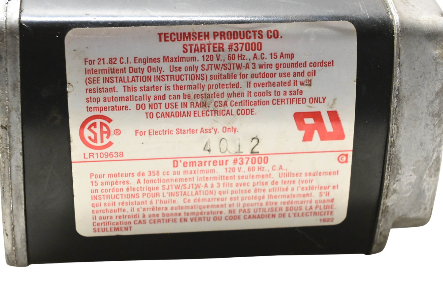 OEM Tecumseh 37000 Starter
