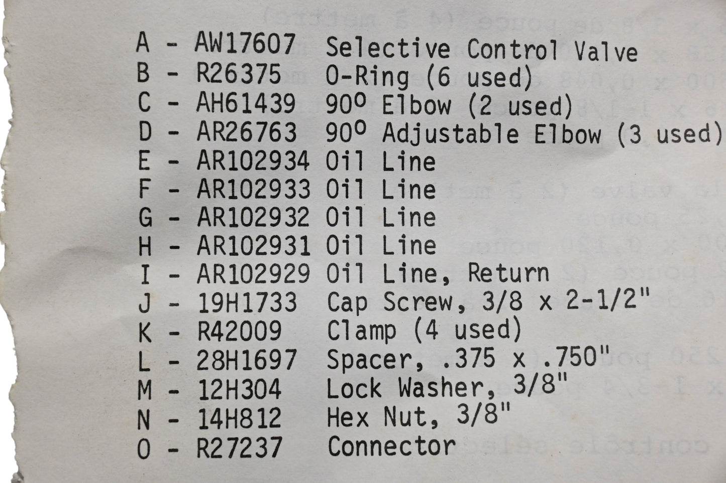 OEM John Deere AR102929 Return Oil Line
