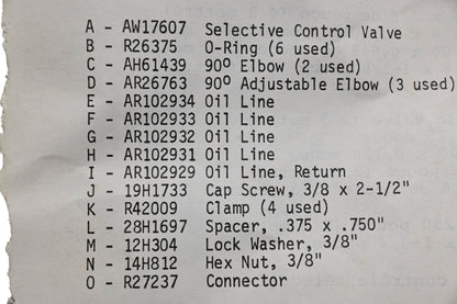 OEM John Deere AR102929 Return Oil Line