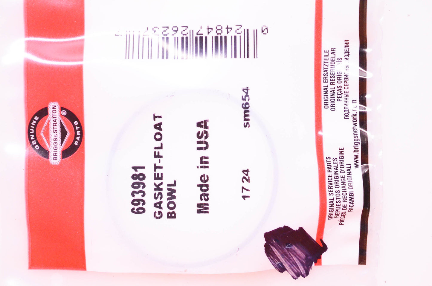 New OEM Briggs & Stratton 693981 Float Bowl Gasket NOS
