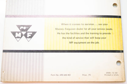 Massey Ferguson 690 683 M2 Operator's Manual MF 2135 Turf Special Tractor