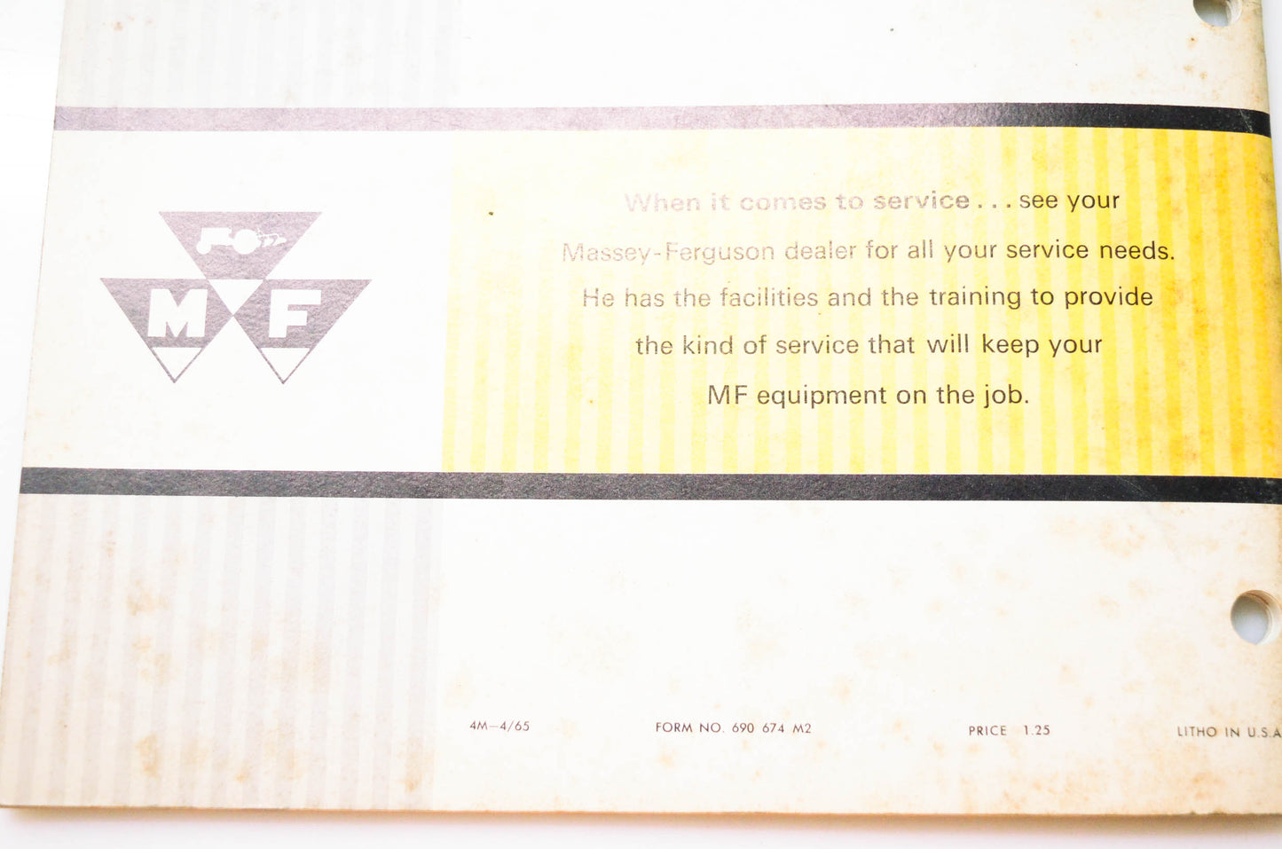Massey Ferguson 690 674 M2 Operator's Manual MF 470 Shovel Loader