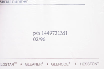 Agco Corporation 1449731M1 Quick Attach Loader Assembly & Installation Checklist NOS