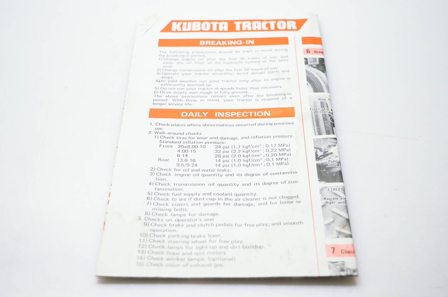 Kubota Ltd. G. O. 1-1. 21. K Tractor L185 L185DT Lubrication & Periodic Service Chart
