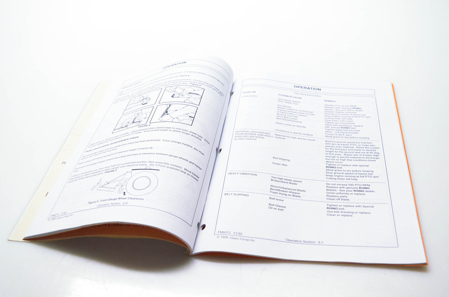 Rhino 00761717 Operator's Manual with Parts Listing FM60/72