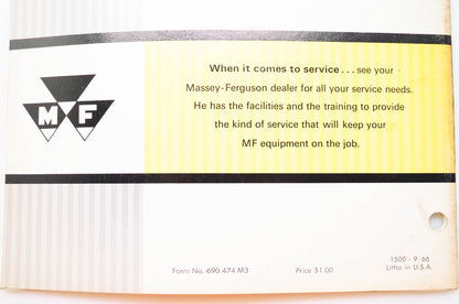 Massey Ferguson 690474M3 Operator's Manual MF 356 Shovel Loader