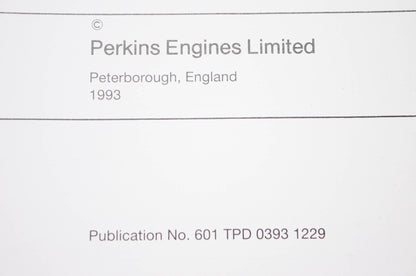 Perkins Engines 601 TPD 0393 1229 Workshop Manual 4.236 Series