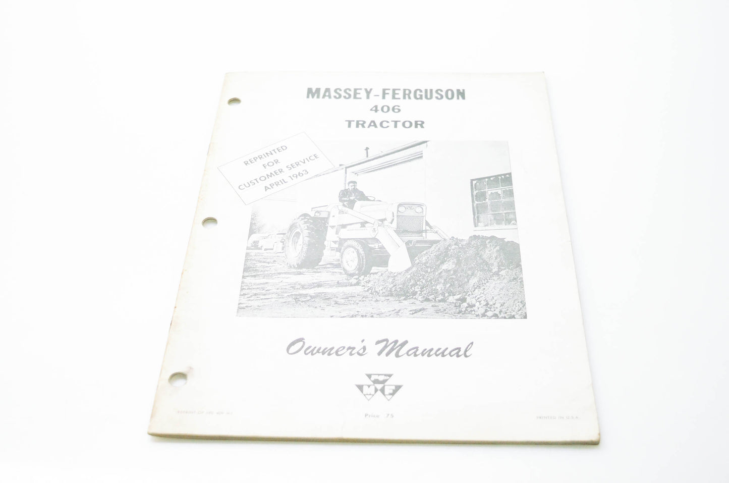 Massey Ferguson 690409M1 406 Tractor Owner's Manual