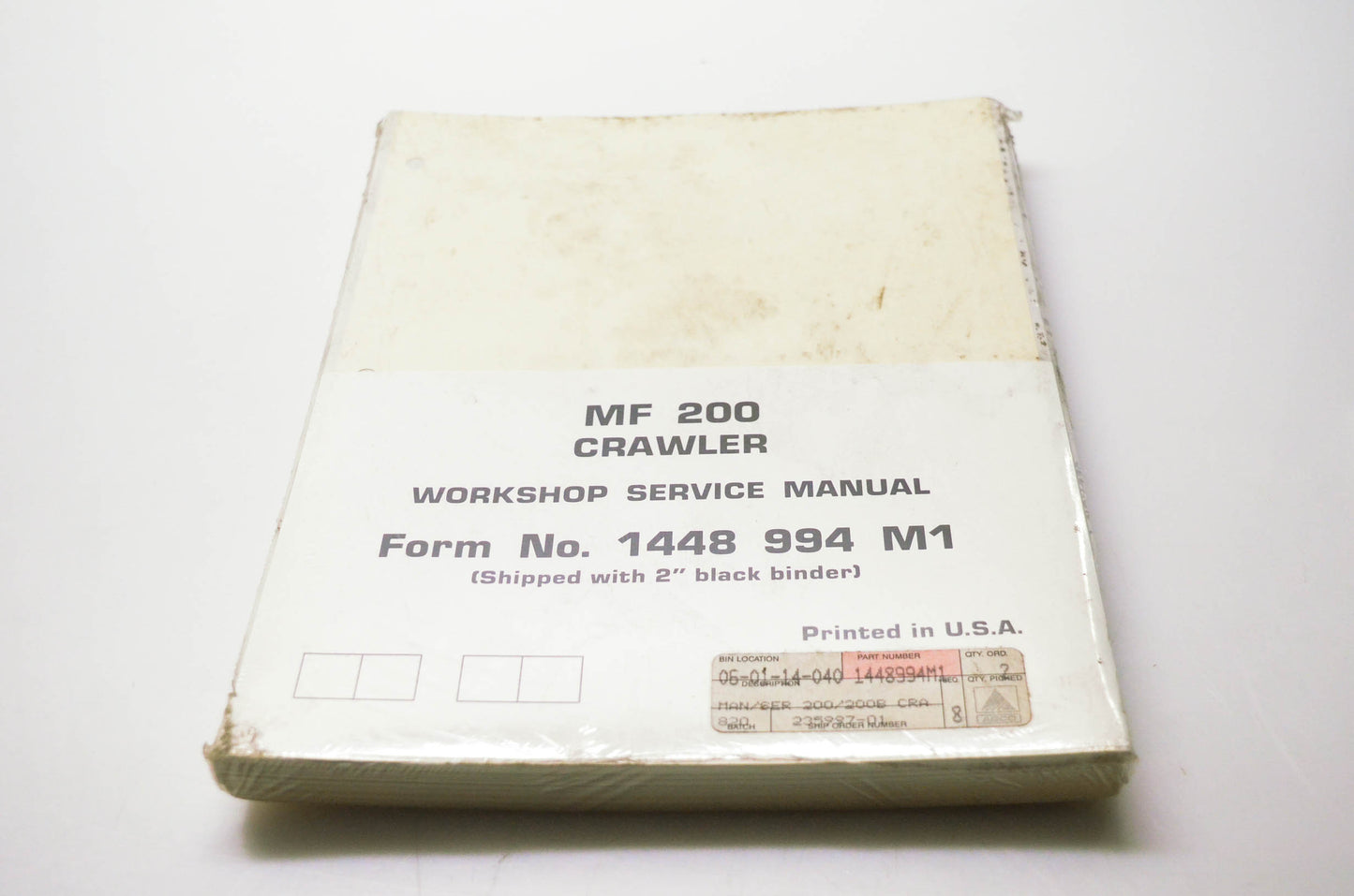 Massey Ferguson 1448994M1 MF 200 Crawler Workshop Service Manual