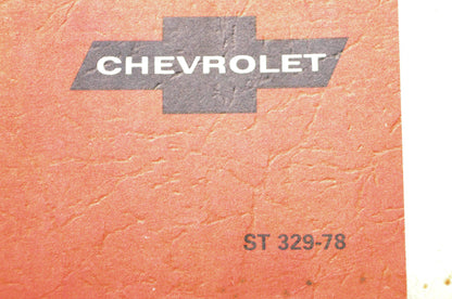 General Motors Corporation ST 329-78 Service Manual 1978 Chevrolet