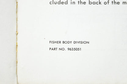 General Motors Corporation 9635051 1978 Fisher Body Service Manual