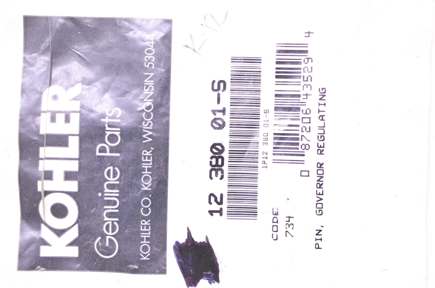 Kohler 12 380 01-S Governor Regulating Pin NOS