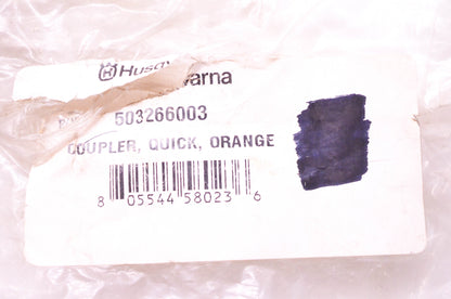 New OEM Husqvarna 503266003 Orange Quick Coupler NOS