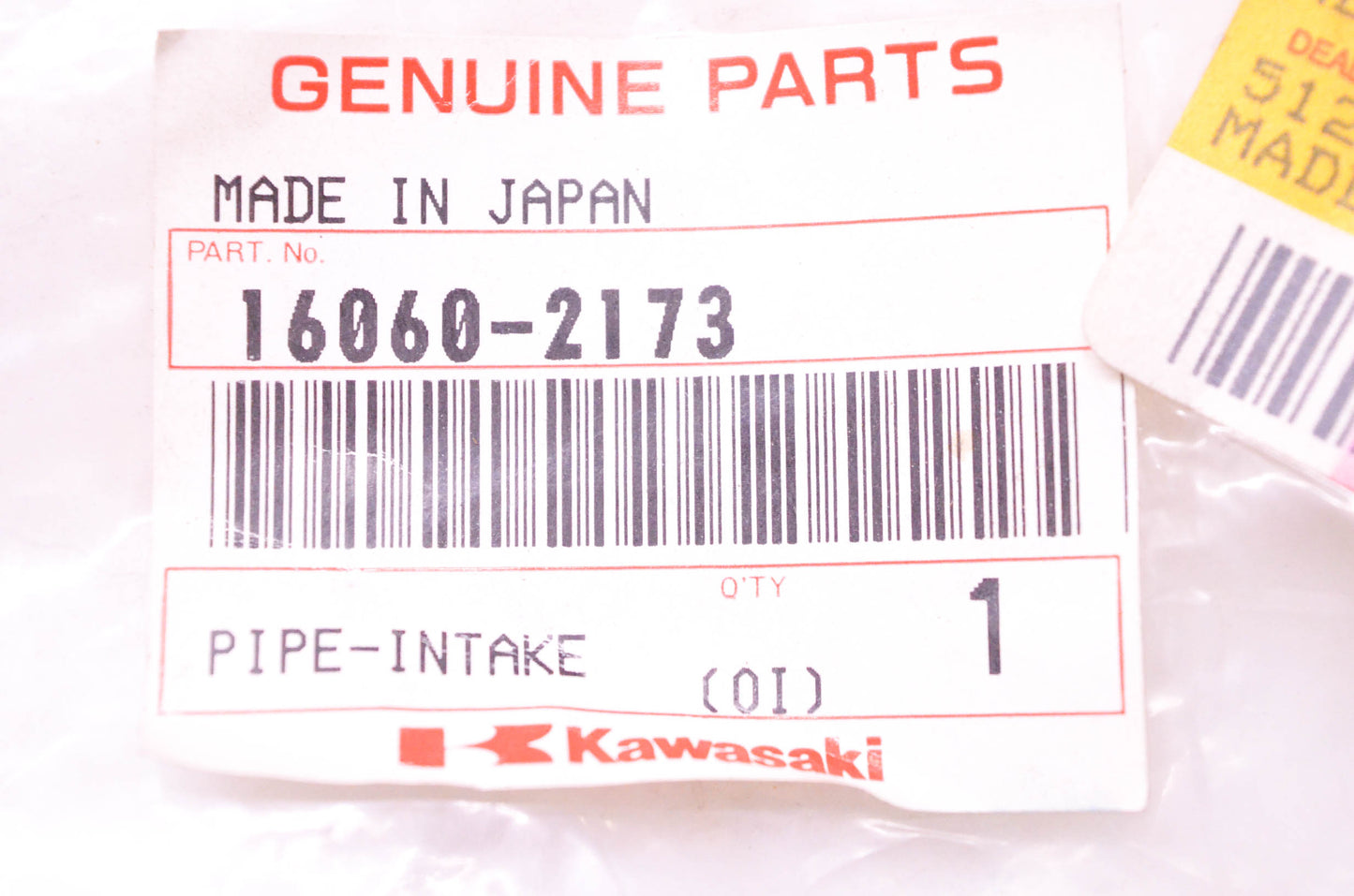 New OEM Kawasaki 16060-2173 Intake Pipe NOS