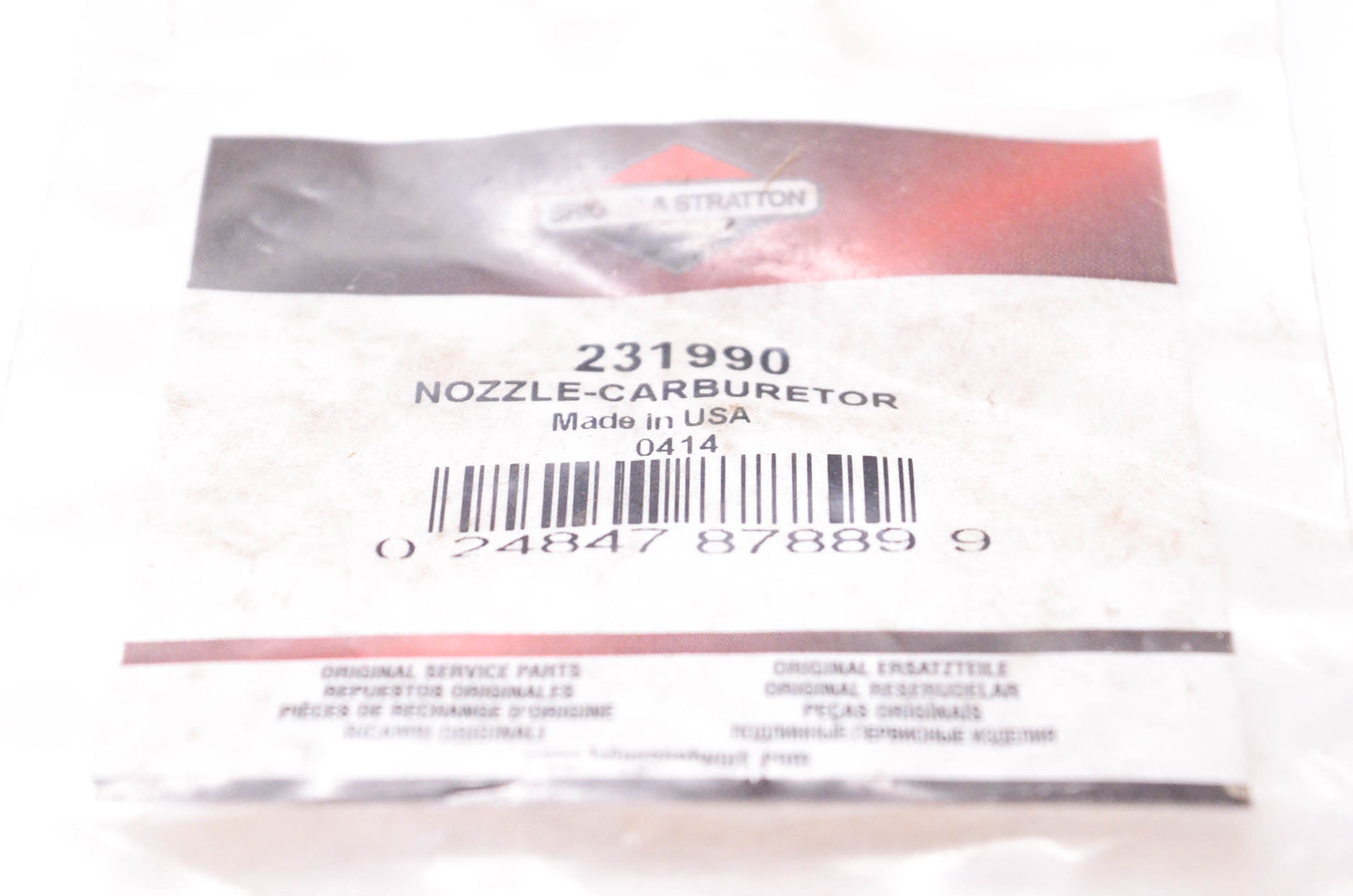 New OEM Briggs & Stratton 231990 Carburetor Nozzle NOS