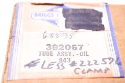 New OEM Briggs & Stratton 392067 Oil Tube Assembly NOS