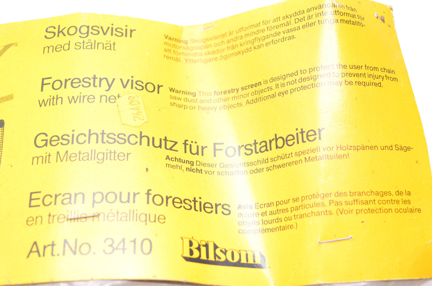 Bilsom 3410 Forestry Visor NOS