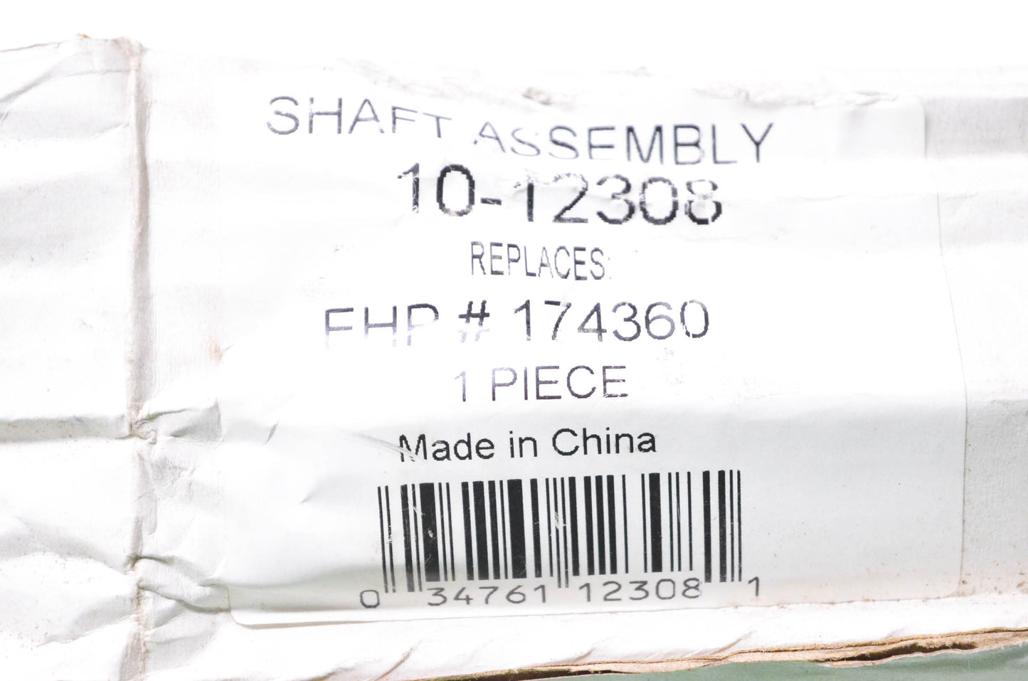 Rotary 10-12308, 12308, 174360 Shaft Assembly NOS
