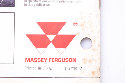 Massey Ferguson 192/791-35-2 M-F 300 Series 50-96 hp Tractors NOS