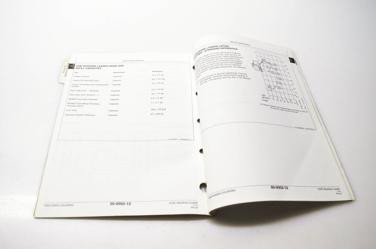 OEM John Deere TMS164900 310E Backhoe Loader Repair Section 00 General Information Technical Manual
